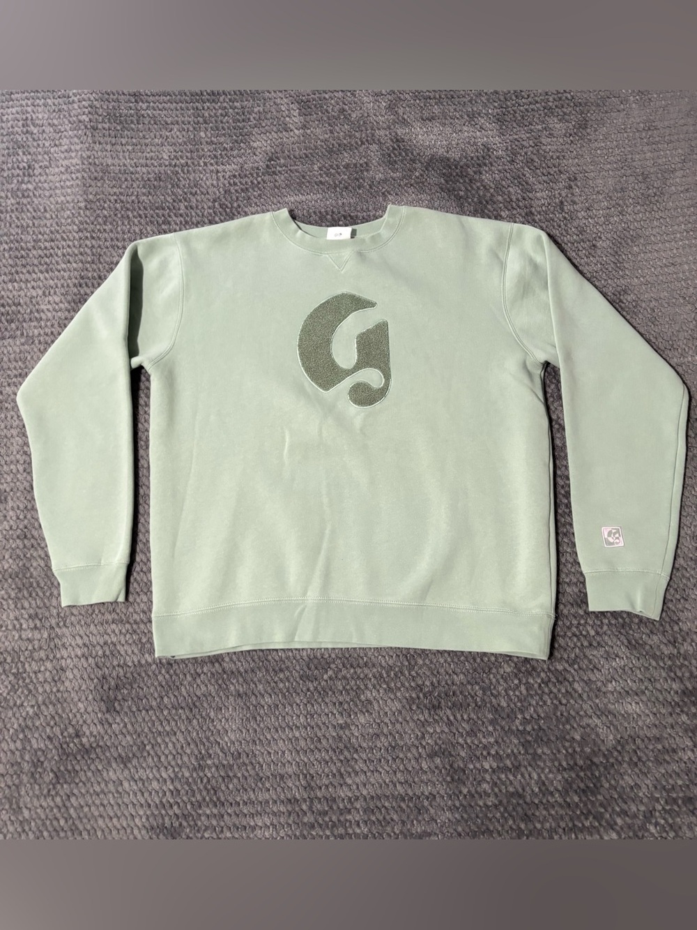 Glossier Boston Exclusive Crewneck Sweatshirt, Mint Green Crewneck Size L
